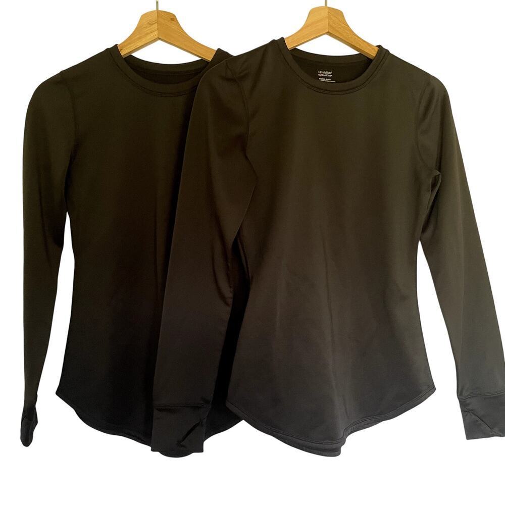 CuddlDuds climaright thermal guard black long sleeved sweater women's S lot of 2